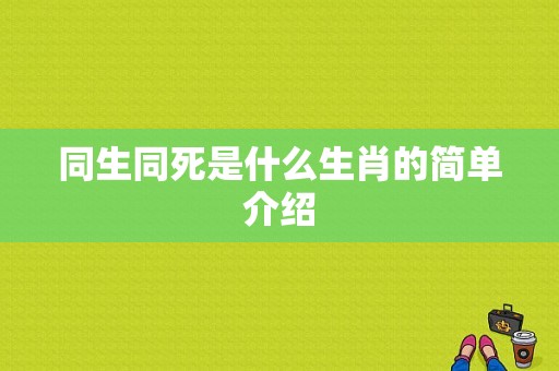 同生同死是什么生肖的简单介绍